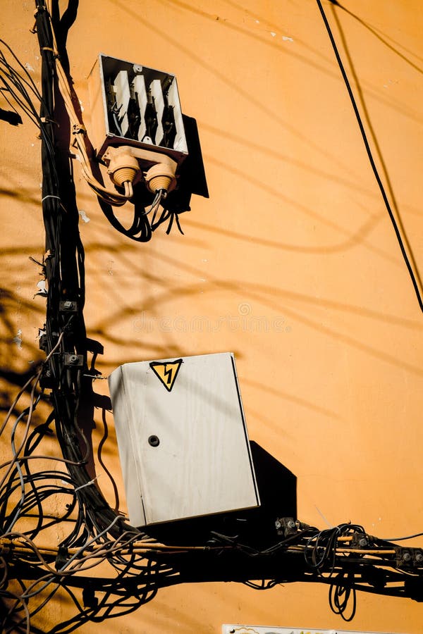 Unsafe electricity wires stock image. Image of electricity 60613201