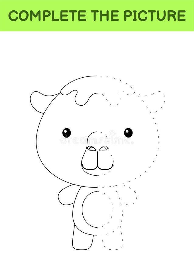 Coloring Book Cut And Glue Baby Dog. Educational Paper Game For