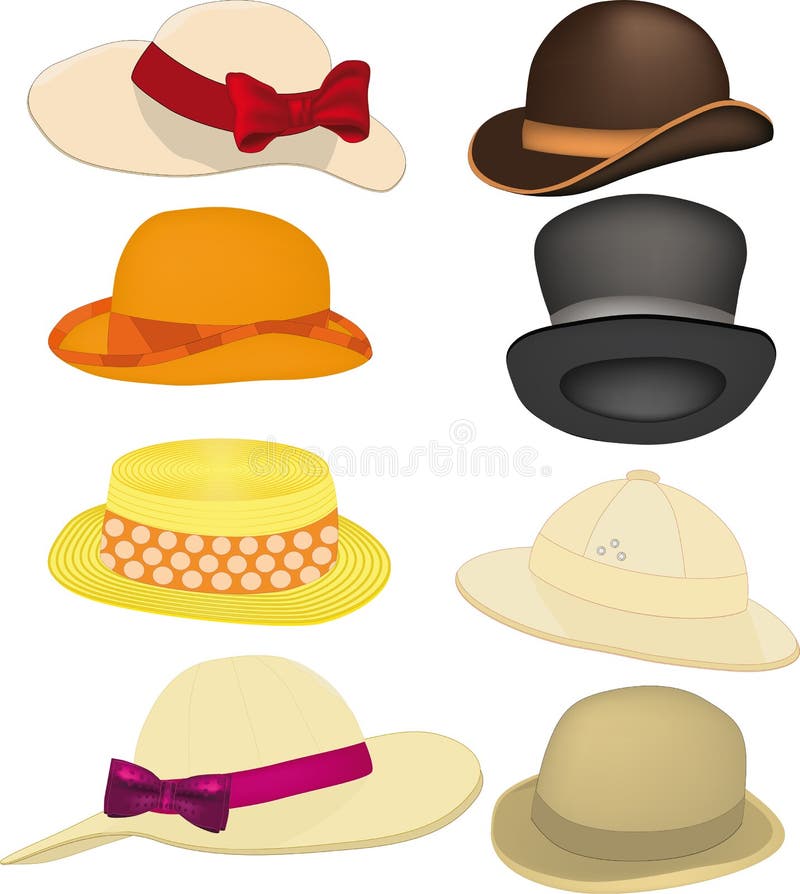 Complete set of hats stock vector. Illustration of accessory - 13311103