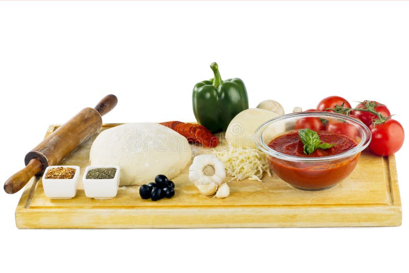 Complete Set of Ingredients for Home Made Pizza Stock Image Image of