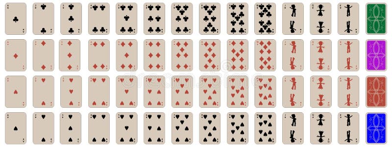 Complete set of kids playing cards