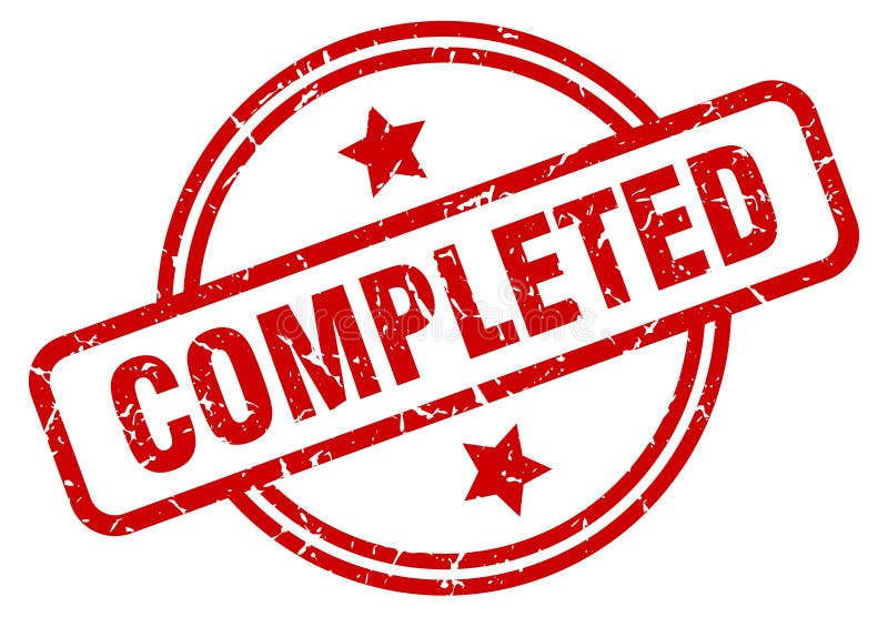 Completed stamp stock vector. Illustration of completed - 148306390