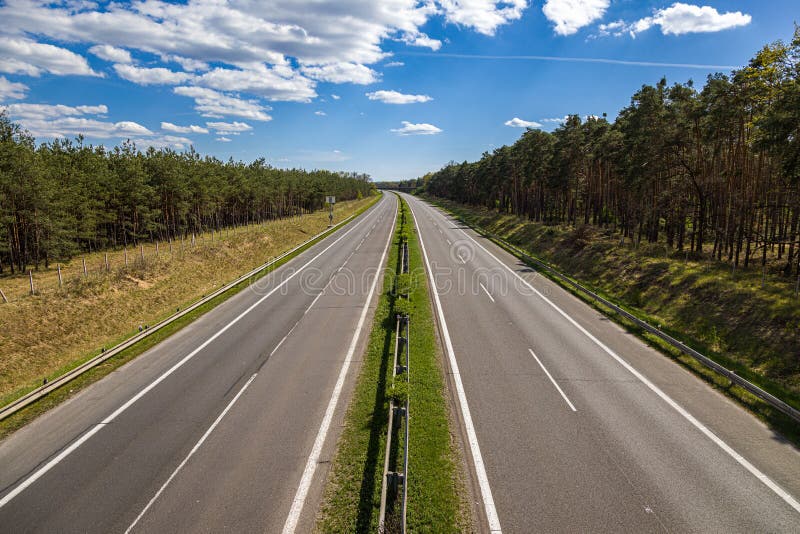 Completely Empty Highway Without Cars Stock Photo Image Of