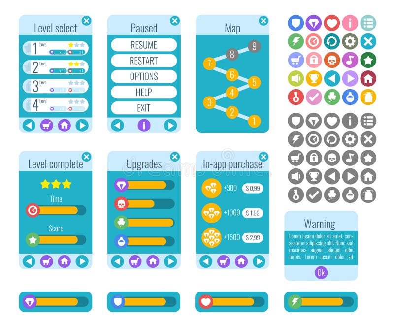 Completi il menu del GUI dell'interfaccia grafica royalty illustrazione gratis Completi il menu del GUI dell'interfaccia grafica royalty illustrazione gratis