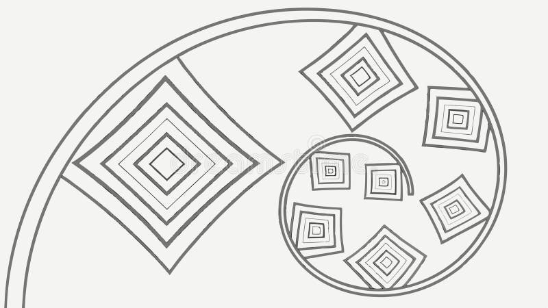 Complex Abstract Geometric Spiral Pattern Vector, vector design Generative AI vector illustration