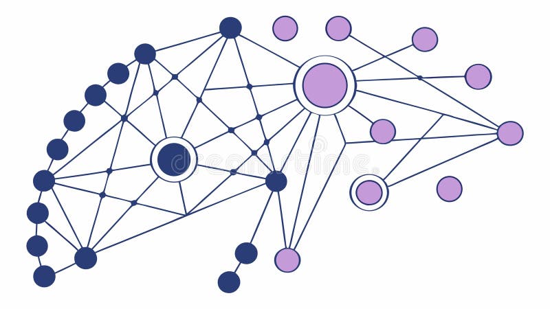 Complex abstract network, symbolizing data interconnected systems, vector design Generative AI royalty free illustration