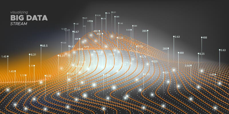 Complex Big Data. System Visualization. Big Data royalty free illustration