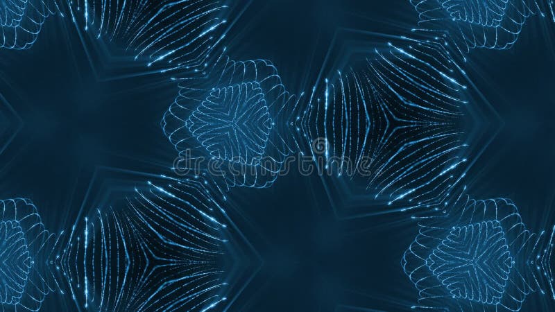 Complex Blue Composition of Particles that Form Cells. 3d Looped