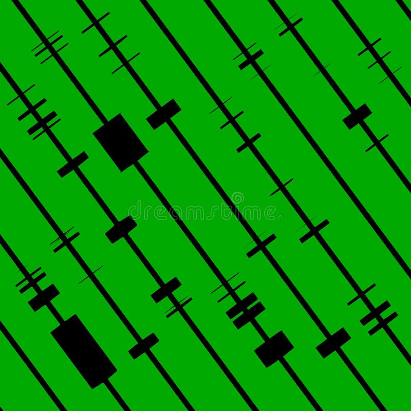 Complex code puzzle on diagonal green lines royalty free illustration