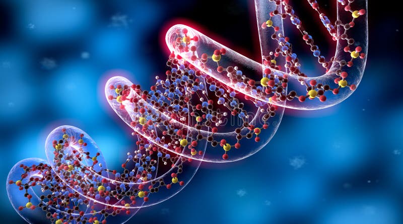 Complex DNA - Medical 3D Illustration Stock Illustration - Illustration