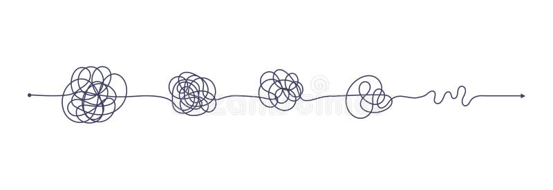 Complex and easy simple way from start to end. royalty free illustration