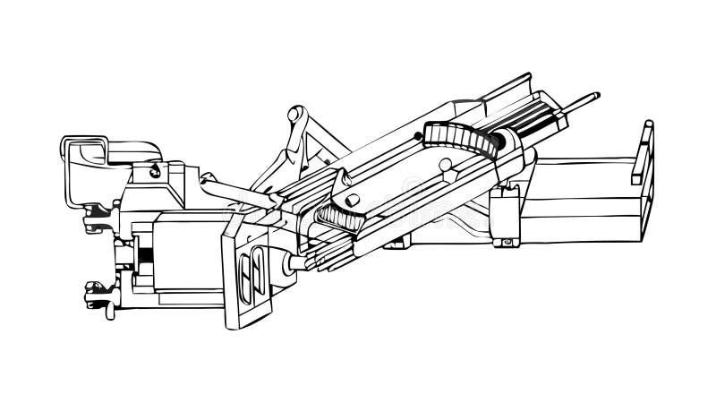 Complex Industrial Machine Blueprint Vector, vector design Generative AI royalty free illustration