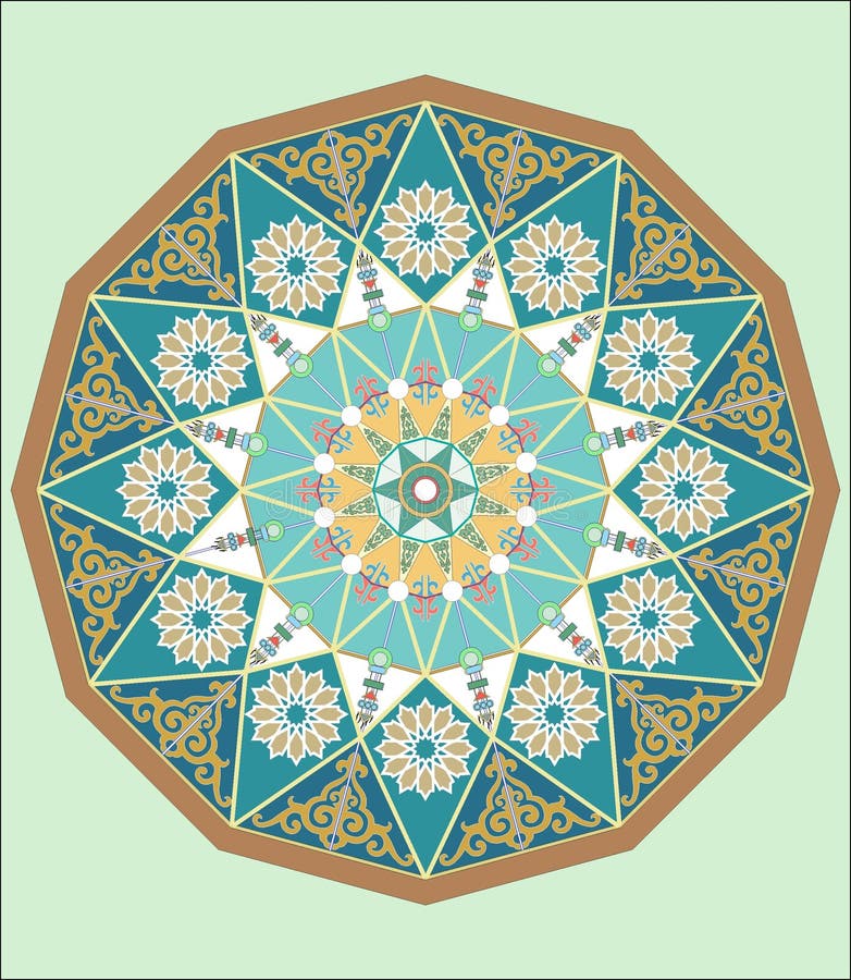 COMPLEX ISLAMIC GEOMETRICAL ORNAMENT IN A CIRCLE royalty free illustration COMPLEX ISLAMIC GEOMETRICAL ORNAMENT IN A CIRCLE royalty free illustration