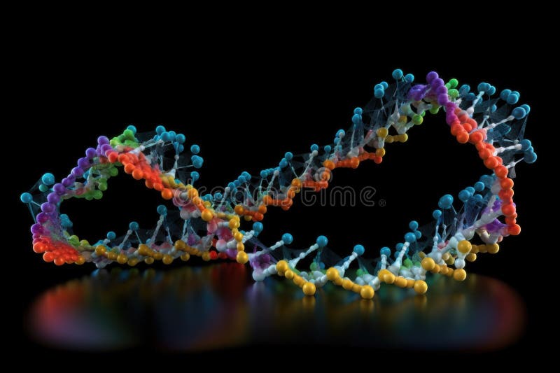 Dna Double Helix, Spiraling Around Each Other in 3dimensional