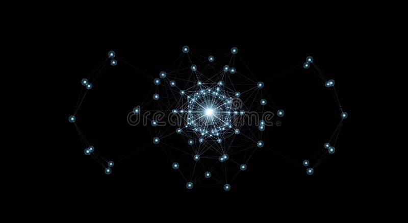 Abstract Network Connection on Black Background vector illustration