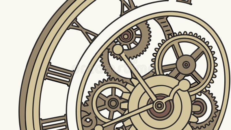 Complex watch gears, mechanical engineering, intricate clockwork. vector design Generative AI royalty free illustration