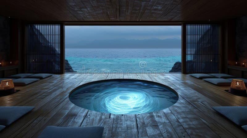 Complexe de luxe avec piscine à débordement et vue sur l'océan. créé à l'aide d'outils d'ai génératifs.