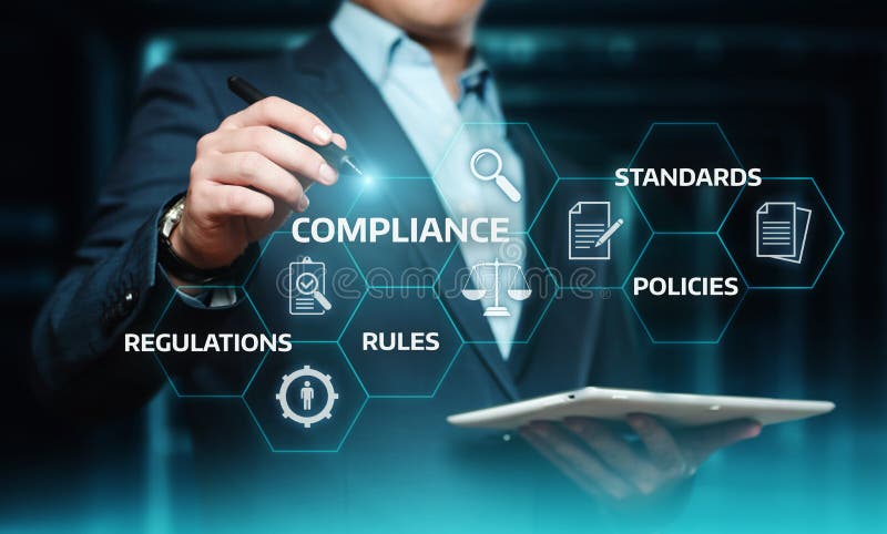 Compliance-Regeln, Gesetz, Verordnung-Richtlinie-Business-Technologie-Konzept.