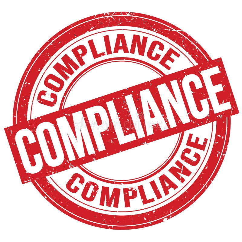 COMPLIANCE Text Written on Red Round Stamp Sign Stock Illustration