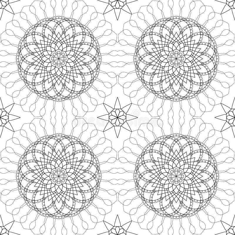 Complicated Vector Seamless Black and White Background, Texture. Stock ...