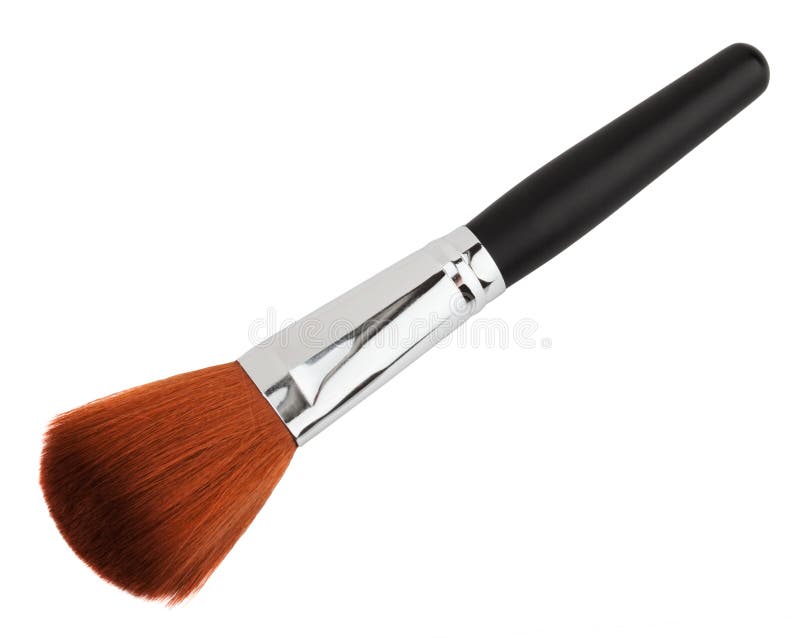 Brown make up brush isolated on white. Brown make up brush isolated on white