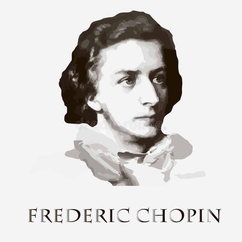 Composer Frederic Chopin. vector portrait