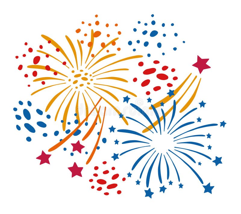 Fogos De Artifício Dos Desenhos Animados Com Estrelas Douradas, Desenho  Vetorial Royalty Free SVG, Cliparts, Vetores, e Ilustrações Stock. Image  162084949