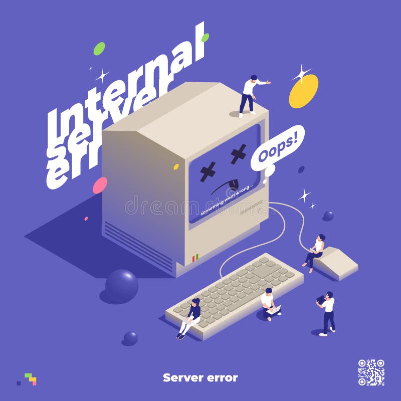 Composición de errores de servidor interno ilustración del vector