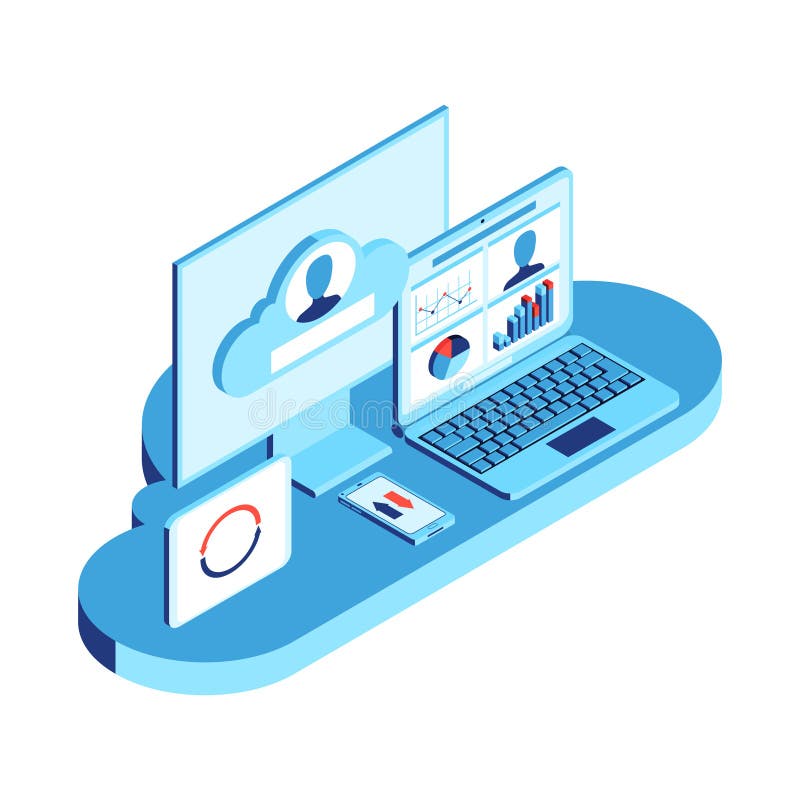 Composición de sincronización en la nube de gadgets libre illustration