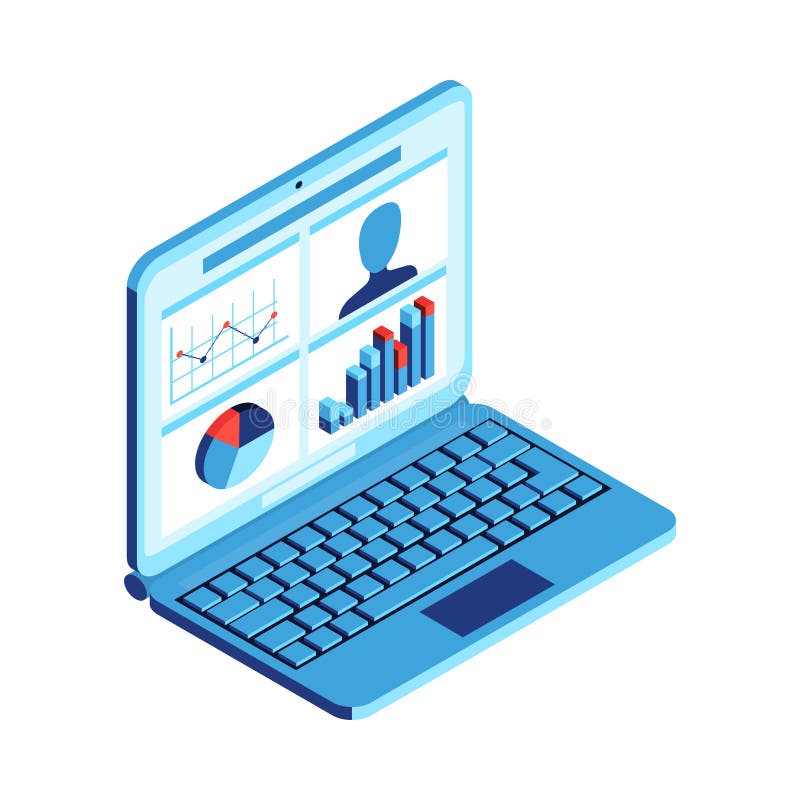 Composición del portátil de datos en la nube ilustración del vector
