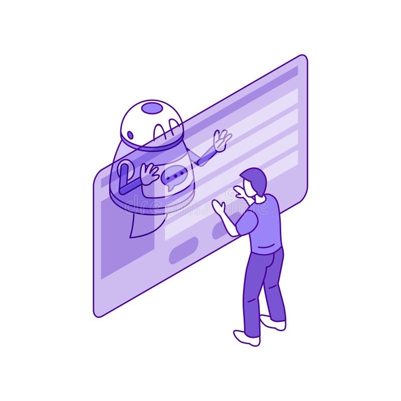 Composición holográfica de bots de chat libre illustration