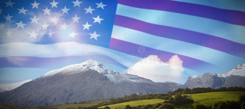 Composite image of american flag