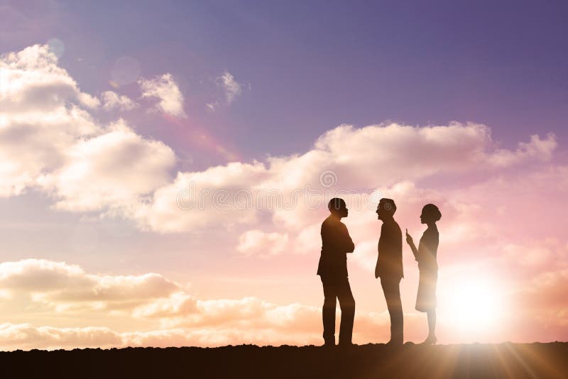 Composite image of business colleagues talking royalty free stock photos Composite image of business colleagues talking royalty free stock photos