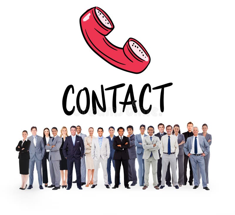 Composite image of business people standing up royalty free stock photo