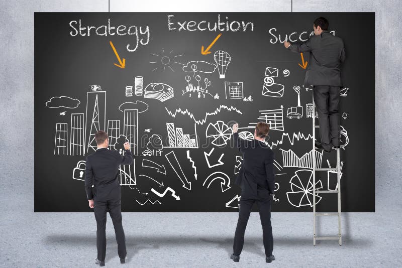 Composite image of business team writing royalty free stock photo