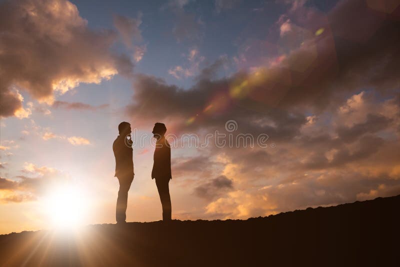Composite image of businessmen talking stock photography Composite image of businessmen talking stock photography
