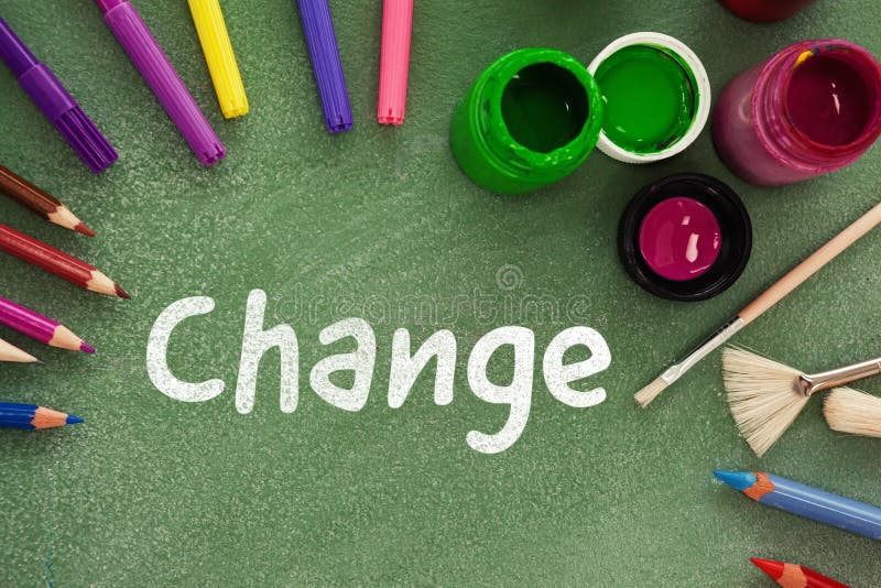 Composite Image of Change Text on White Background Stock Photo - Image