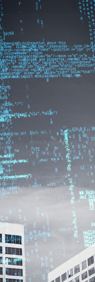 Composite image of composite image of binary codes stock images