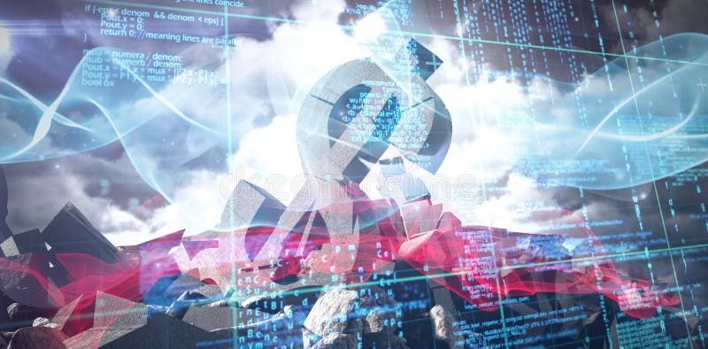 Composite image of composite image of blue wave stock illustration