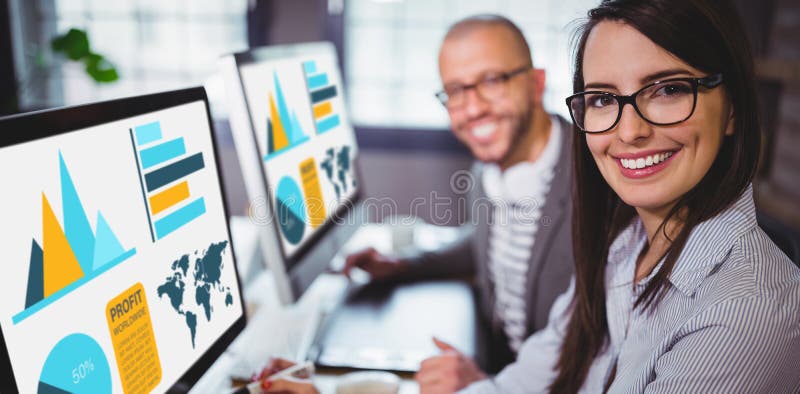 Composite image of composite image of business presentation royalty free stock photo
