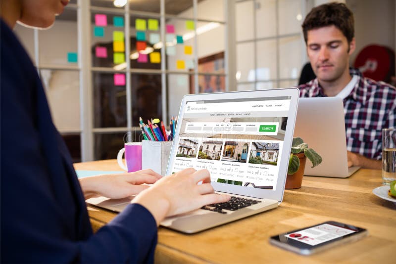 Composite image of composite image of property web site stock photo