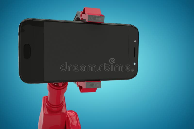 Composite image of composite image of red robot showing smart phone 3d royalty free stock images
