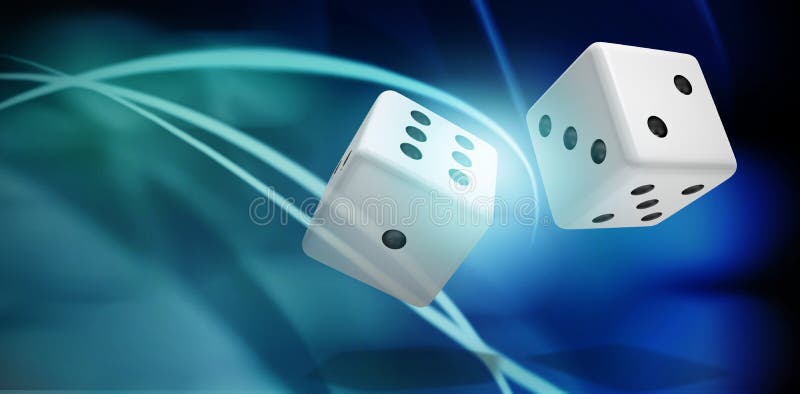 Composite image of computer generated 3d image of dice
