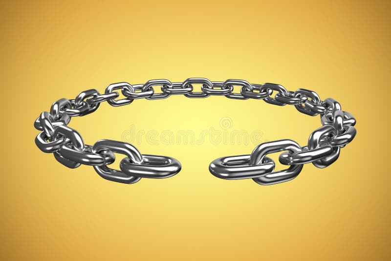 Composite image of 3d image of broken circular silver chain royalty free illustration