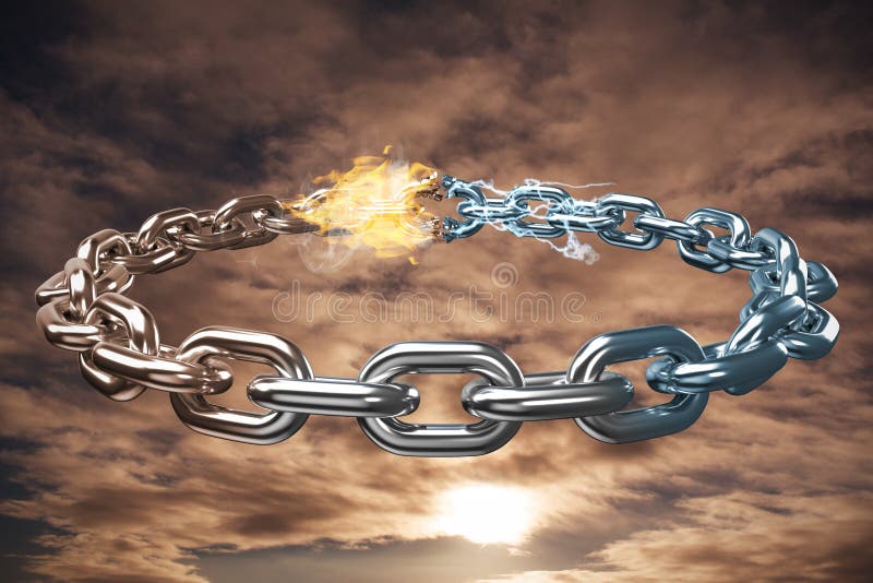 Composite image of 3d image of circular silver chain royalty free illustration