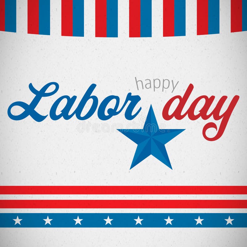 Composite image of digital composite image of happy labor day text with star shape royalty free illustration
