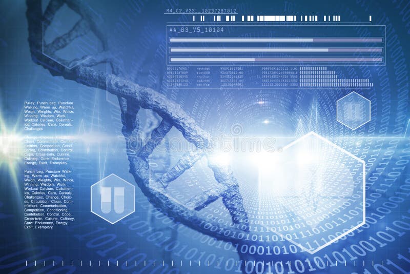 Composite image of digital image of dna helix stock illustration Composite image of digital image of dna helix stock illustration