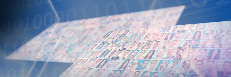Composite image of digital image of hexagon shape with binary numbers on screen royalty free stock images