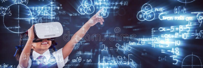 Composite image of digitally composite image of mathematical equations with diagram vector illustration