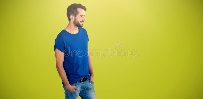Composite image of full length of male model looking away royalty free stock photography Composite image of full length of male model looking away royalty free stock photography